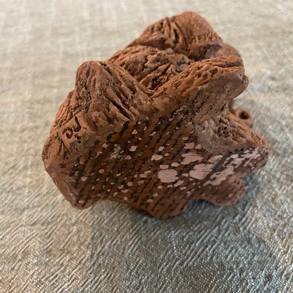 St Bernard Brown Clay Dog Figure Signed by Artist 4" x 3" - Picture 6 of 7